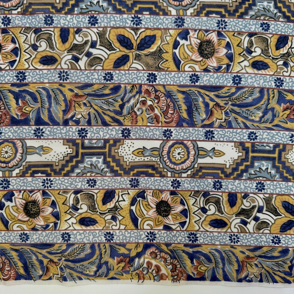 Dance Around The Garden - Polyester Blend Woven - Dark Blue Multi Floral - 2.3M Bundle - True Deadstock fabric Fabric by private - Sustainable Textile | FABCYCLE