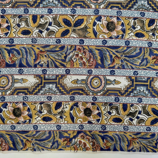 Dance Around The Garden - Polyester Blend Woven - Dark Blue Multi Floral - 2.3M Bundle - True Deadstock fabric Fabric by private - Sustainable Textile | FABCYCLE