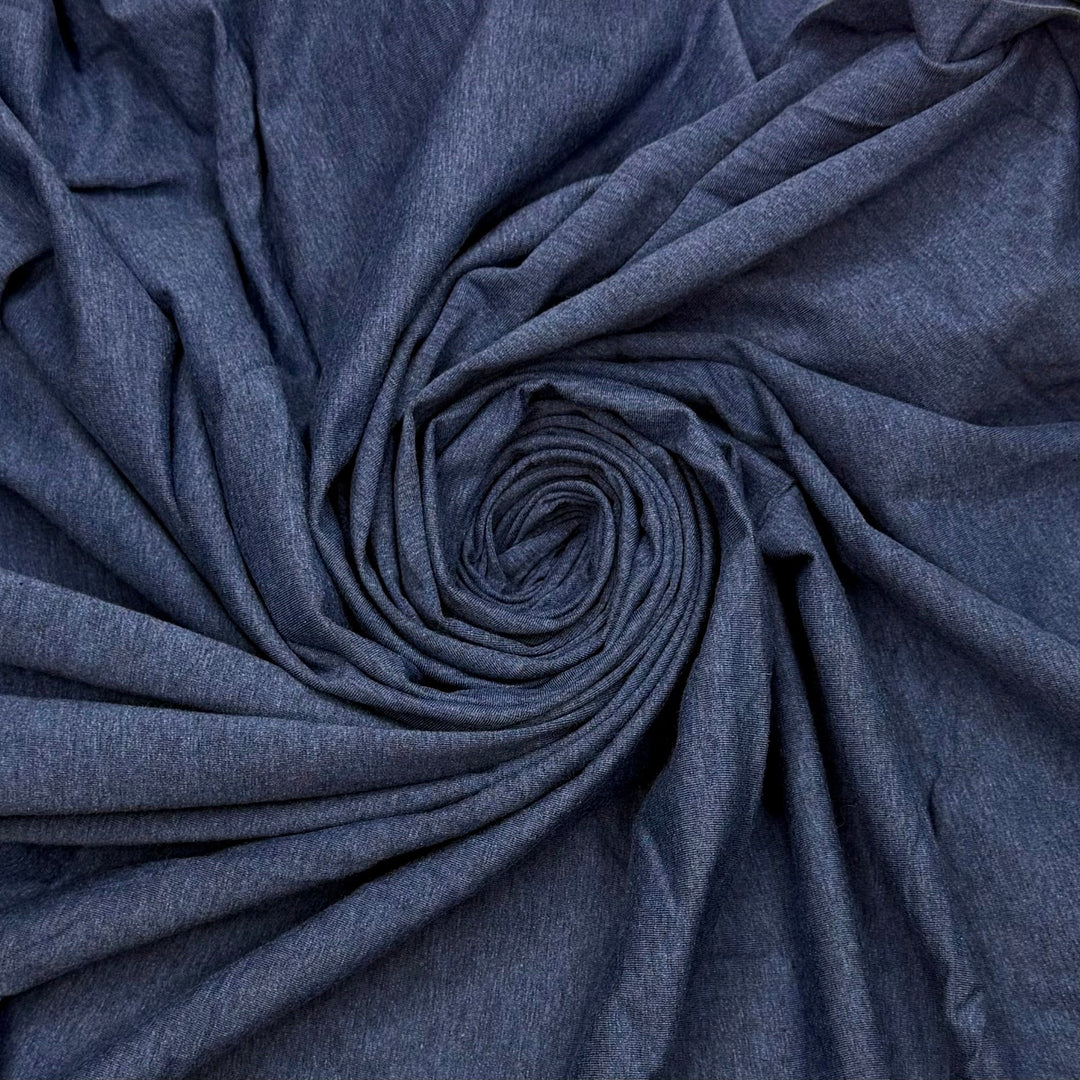 Dancing Down The River - Rib Knit Rayon Blend Knit - Dark Blue - 2.5M Bundle - True Deadstock fabric Fabric by private - Sustainable Textile | FABCYCLE