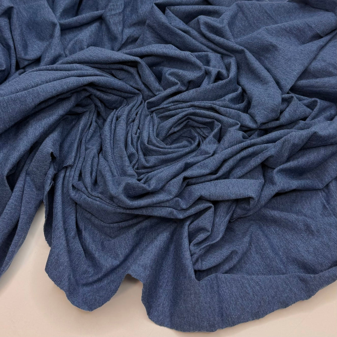 Dancing Down The River - Rib Knit Rayon Blend Knit - Dark Blue - 2.5M Bundle - True Deadstock fabric Fabric by private - Sustainable Textile | FABCYCLE