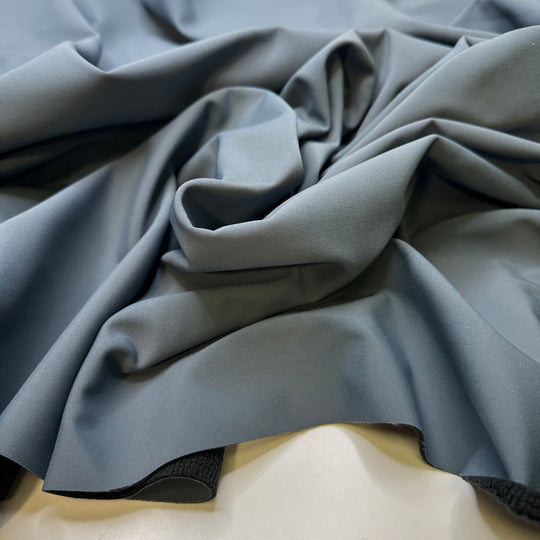Dancing In The Rain - Water Resistant Soft Shell Fleece Nylon/Poly Woven - Light Grey/Blue - 1.5M Bundle - True Deadstock fabric Fabric by private - Sustainable Textile | FABCYCLE