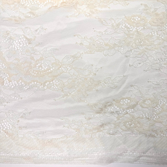 Dancing Through Memories - Lace Nylon Knit - Cream Floral - 2.6M Bundle - True Deadstock fabric Fabric by private - Sustainable Textile | FABCYCLE