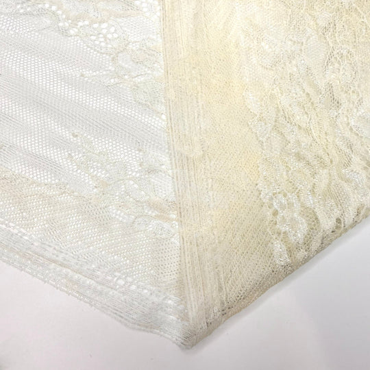 Dancing Through Memories - Lace Nylon Knit - Cream Floral - 2.6M Bundle - True Deadstock fabric Fabric by private - Sustainable Textile | FABCYCLE