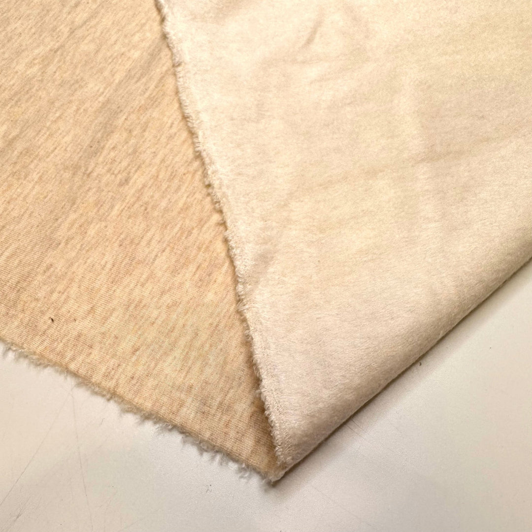 Dandelion Oil - Brushed French Terry Cotton/Bamboo Knit - Cream/Yellow - 0.9M Bundle - True Deadstock fabric Fabric by private - Sustainable Textile | FABCYCLE