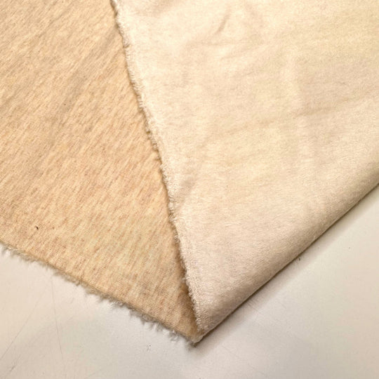 Dandelion Oil - Brushed French Terry Cotton/Bamboo Knit - Cream/Yellow - 0.9M Bundle - True Deadstock fabric Fabric by private - Sustainable Textile | FABCYCLE