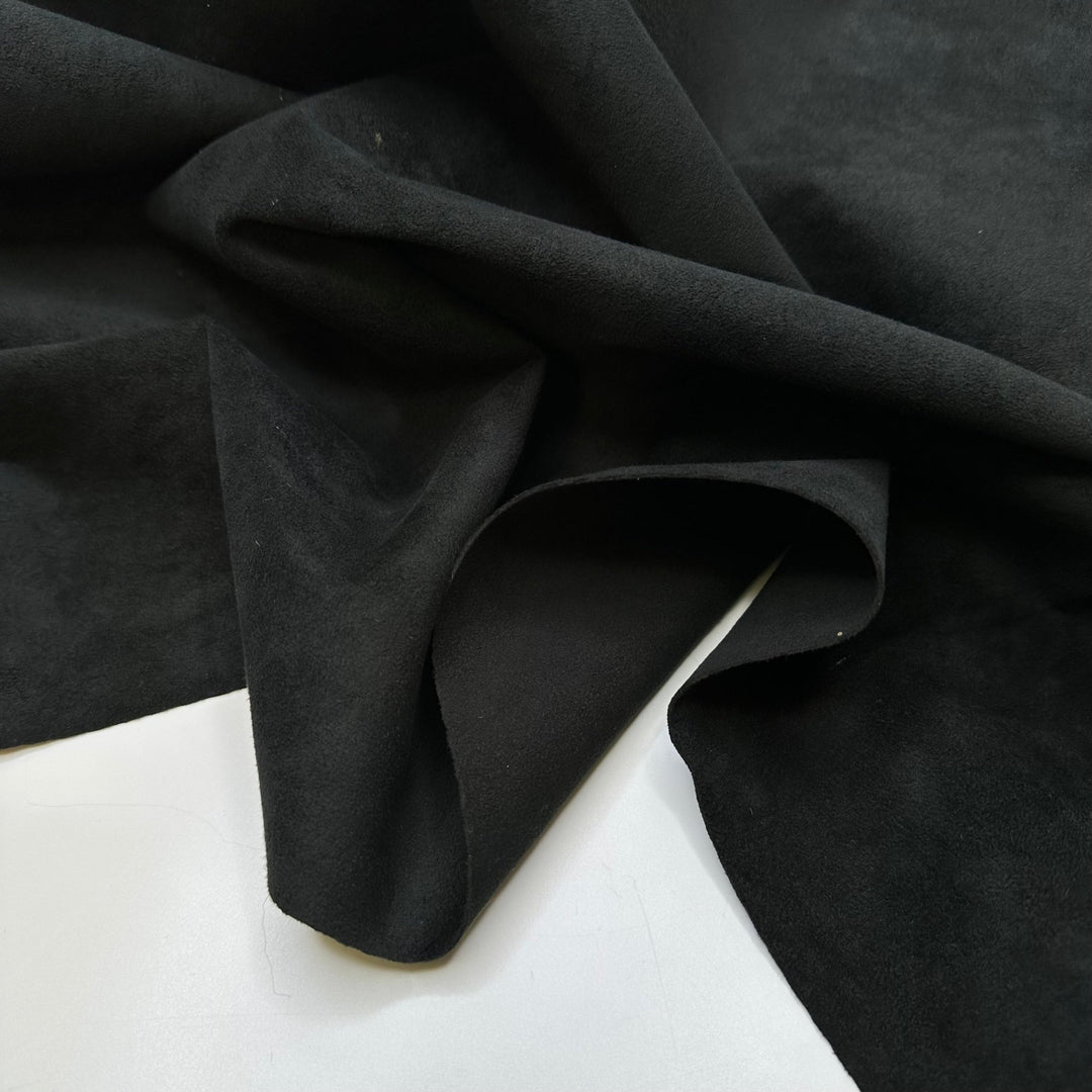 Dark Cowboy - Faux Ultra Suede Woven - Black - 1.3M Bundle - True Deadstock fabric Fabric by private - Sustainable Textile | FABCYCLE