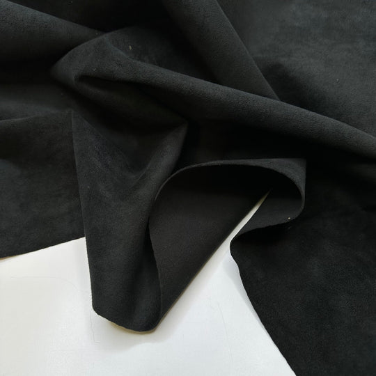 Dark Cowboy - Faux Ultra Suede Woven - Black - 1.3M Bundle - True Deadstock fabric Fabric by private - Sustainable Textile | FABCYCLE