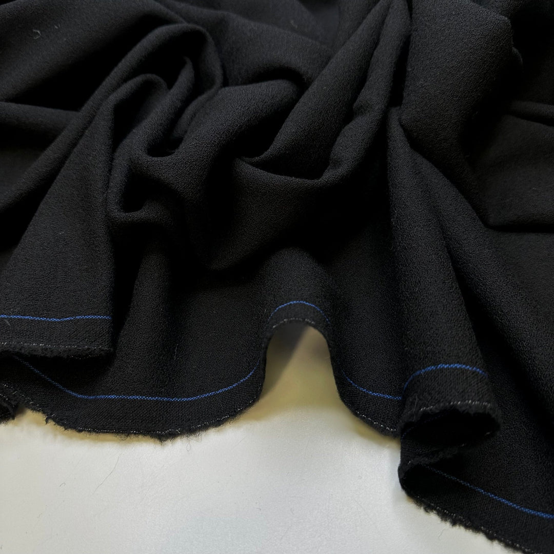 Dark Room Photo - Crepe Wool Woven - Black - 2.55M Bundle - True Deadstock fabric Fabric by private - Sustainable Textile | FABCYCLE