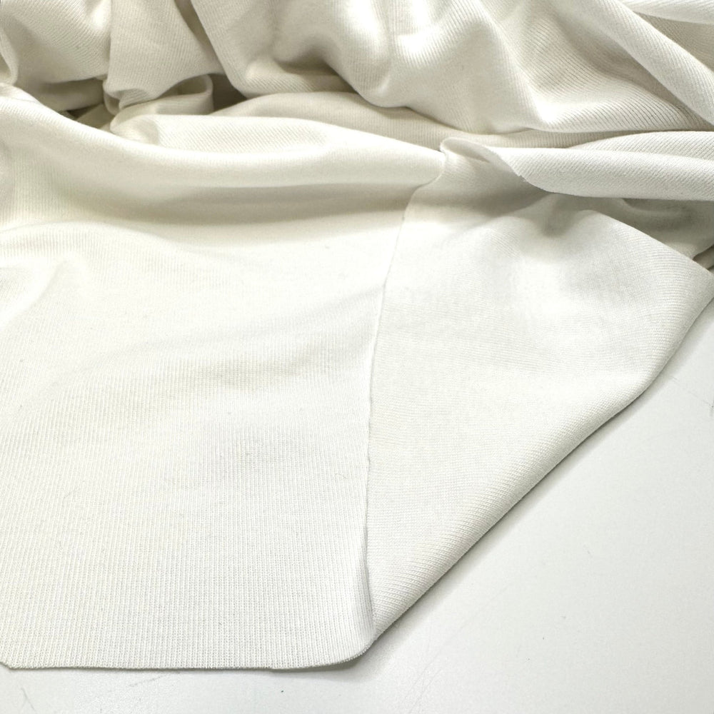 Deafening Silence - Tubular Rib Knit Cotton Blend Knit - White - Bundles - True Deadstock fabric Fabric by private - Sustainable Textile | FABCYCLE