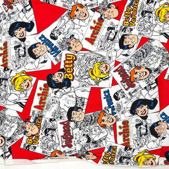 Decades Of Quilting - Vintage Cotton Woven - White/Red Archie Comics - 1.3M Bundle - True Deadstock fabric Fabric by private - Sustainable Textile | FABCYCLE