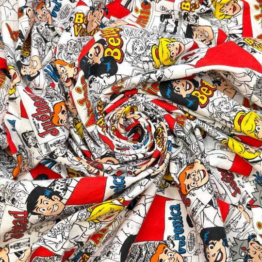 Decades Of Quilting - Vintage Cotton Woven - White/Red Archie Comics - 1.3M Bundle - True Deadstock fabric Fabric by private - Sustainable Textile | FABCYCLE