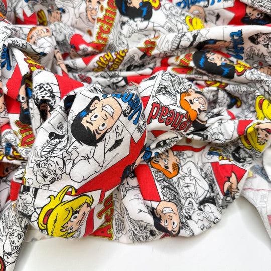 Decades Of Quilting - Vintage Cotton Woven - White/Red Archie Comics - 1.3M Bundle - True Deadstock fabric Fabric by private - Sustainable Textile | FABCYCLE