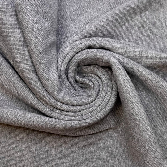 Deciduous - Tubular Rib Knit Cotton Blend Knit - Grey - 3M Bundle - True Deadstock fabric Fabric by private - Sustainable Textile | FABCYCLE