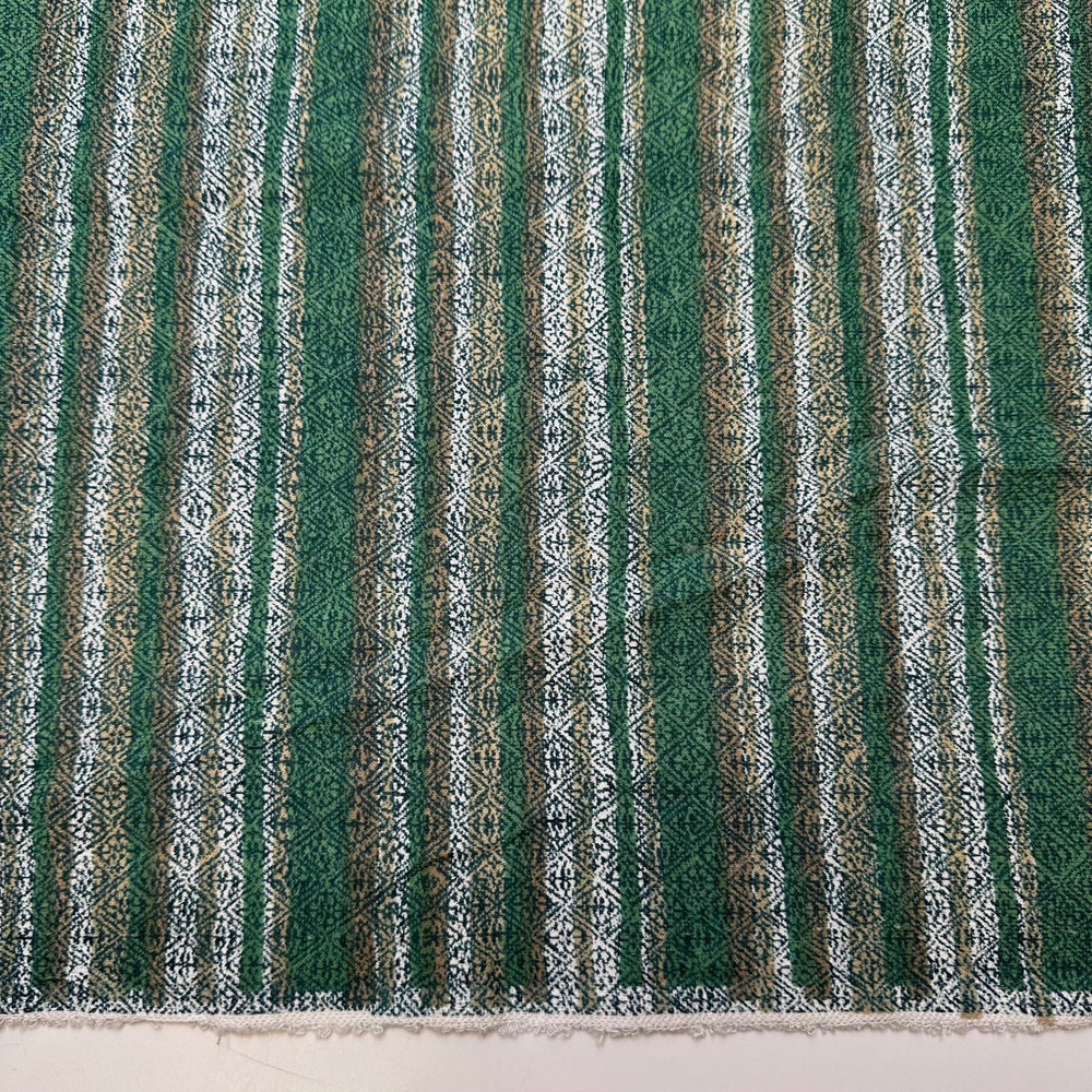 Decorating The Tree - Jersey Cotton Knit - Green Multi Stripes - 2.5M Bundle - True Deadstock fabric Fabric by private - Sustainable Textile | FABCYCLE