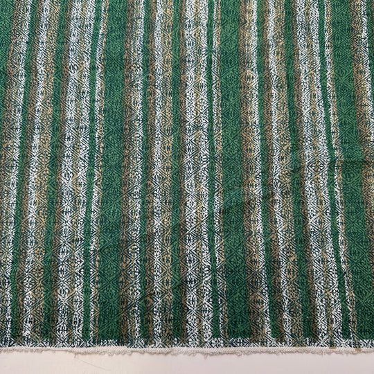 Decorating The Tree - Jersey Cotton Knit - Green Multi Stripes - 2.5M Bundle - True Deadstock fabric Fabric by private - Sustainable Textile | FABCYCLE