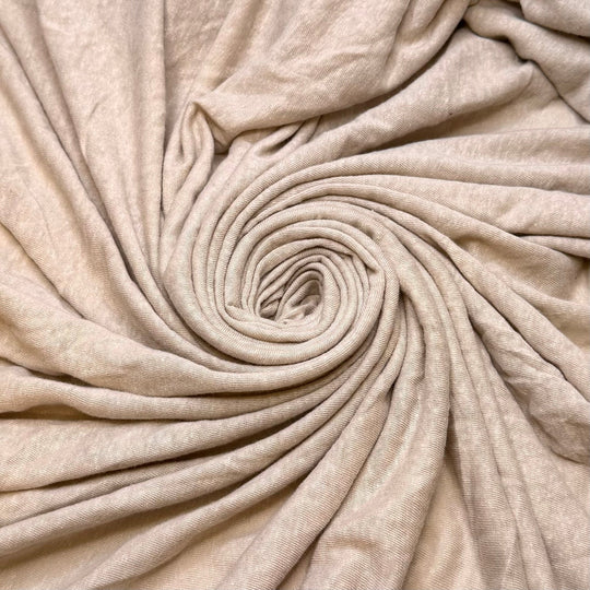 Dedicated Foraging Basket - Jersey Linen Knit - Light Grey/Beige - 1.9M Bundle - True Deadstock fabric Fabric by private - Sustainable Textile | FABCYCLE