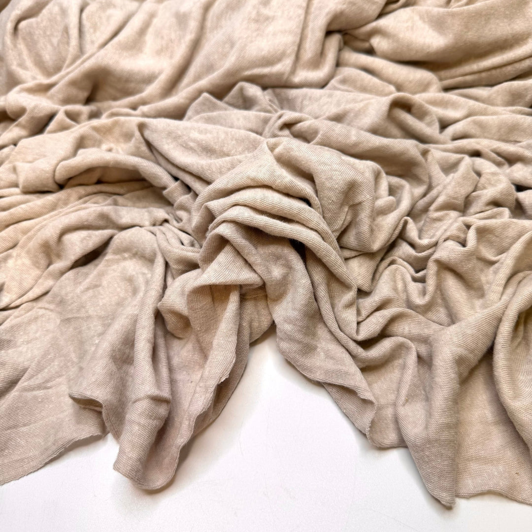Dedicated Foraging Basket - Jersey Linen Knit - Light Grey/Beige - 1.9M Bundle - True Deadstock fabric Fabric by private - Sustainable Textile | FABCYCLE