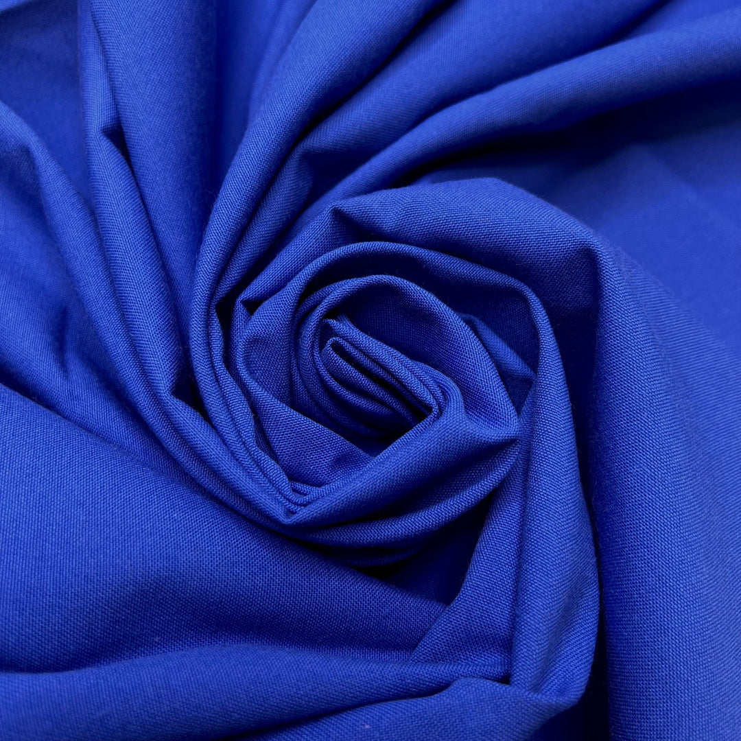Deep Blue - Cotton Blend Woven - Dark Blue - 1M Bundle - True Deadstock fabric Fabric by private - Sustainable Textile | FABCYCLE