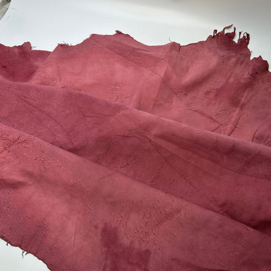 Deep Blush - Suede Leather Woven - Blush Pink - 0.75M Bundle - True Deadstock fabric Fabric by private - Sustainable Textile | FABCYCLE
