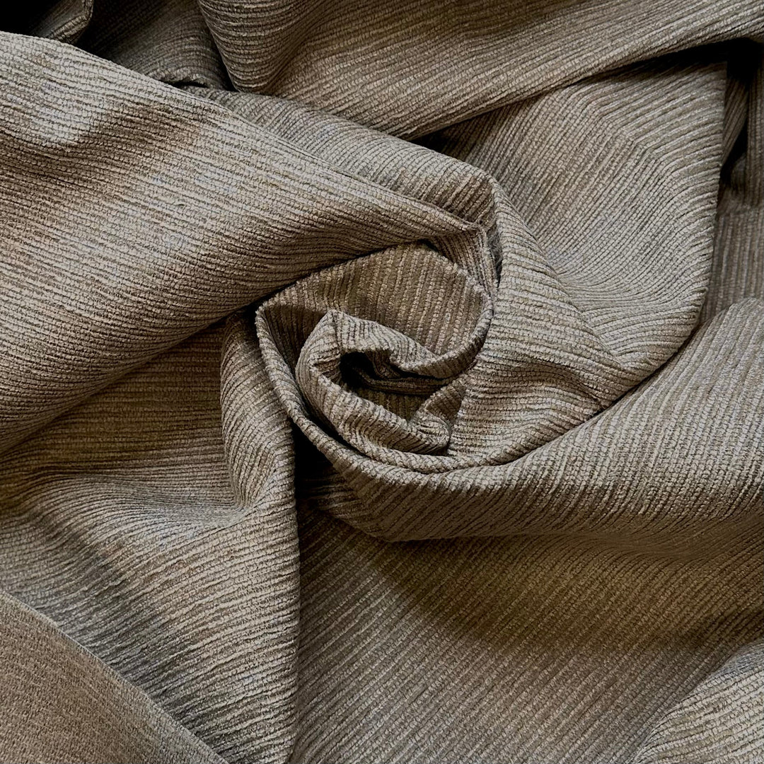 Deep Cleaning The Carpets - Polyester Blend Woven - Dark Beige - Bundles - True Deadstock fabric Fabric by private - Sustainable Textile | FABCYCLE