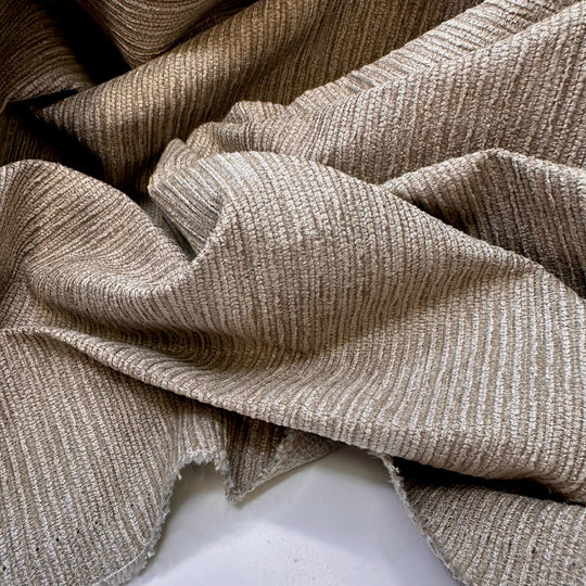 Deep Cleaning The Carpets - Polyester Blend Woven - Dark Beige - Bundles - True Deadstock fabric Fabric by private - Sustainable Textile | FABCYCLE