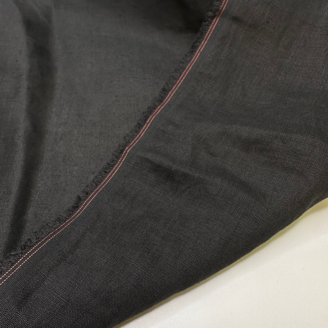 Deep Dark - Linen Woven - Black - Bundles - True Deadstock fabric Fabric by private - Sustainable Textile | FABCYCLE