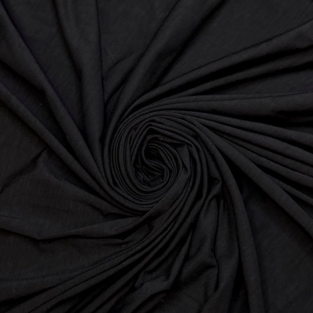 Deep Earth - Jersey Cotton Blend Knit - Black - 1.7M Bundle - True Deadstock fabric Fabric by private - Sustainable Textile | FABCYCLE