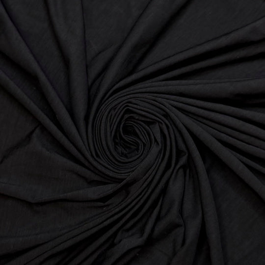 Deep Earth - Jersey Cotton Blend Knit - Black - 1.7M Bundle - True Deadstock fabric Fabric by private - Sustainable Textile | FABCYCLE