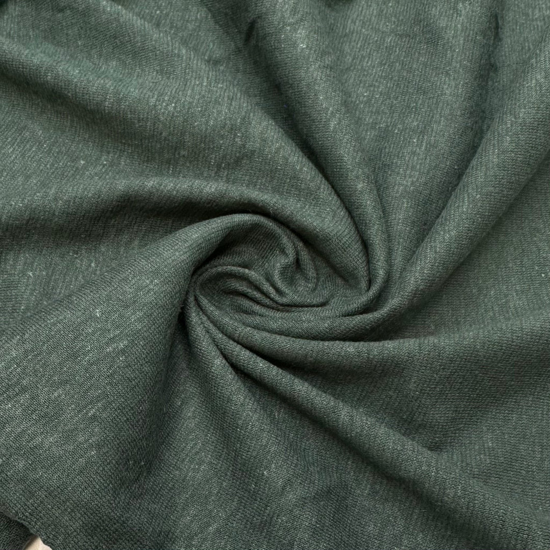 Deep Mountain Side - Jersey Linen Blend Knit - Dark Green - Bundles - True Deadstock fabric Fabric by private - Sustainable Textile | FABCYCLE