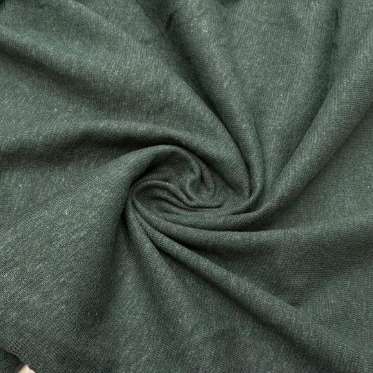 Deep Mountain Side - Jersey Linen Blend Knit - Dark Green - Bundles - True Deadstock fabric Fabric by private - Sustainable Textile | FABCYCLE