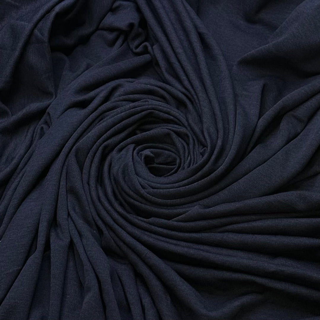 Deep Thoughts - Jersey Cotton Blend Knit - Dark Navy - 1.5M Bundle - True Deadstock fabric Fabric by private - Sustainable Textile | FABCYCLE