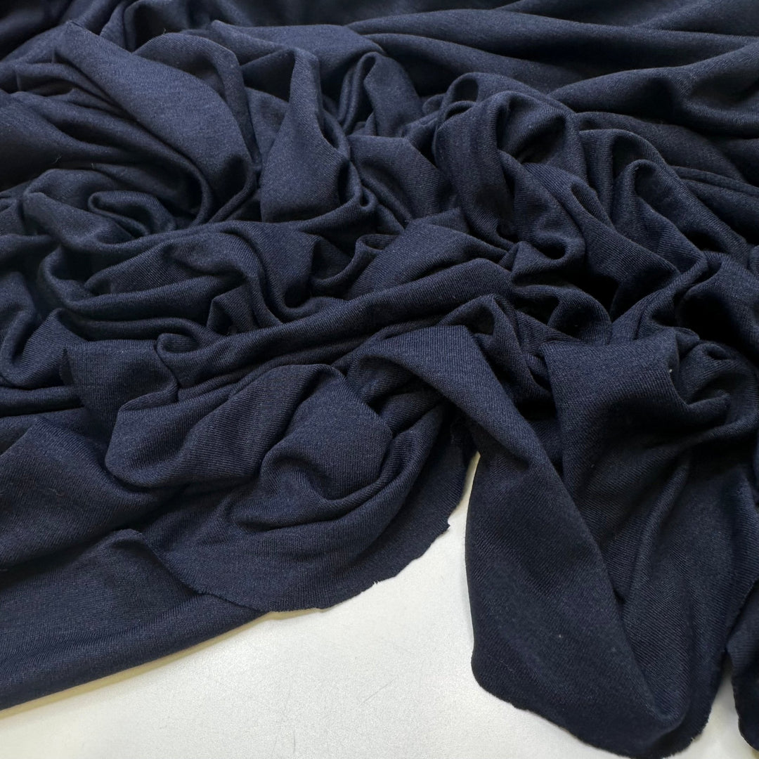 Deep Thoughts - Jersey Cotton Blend Knit - Dark Navy - 1.5M Bundle - True Deadstock fabric Fabric by private - Sustainable Textile | FABCYCLE