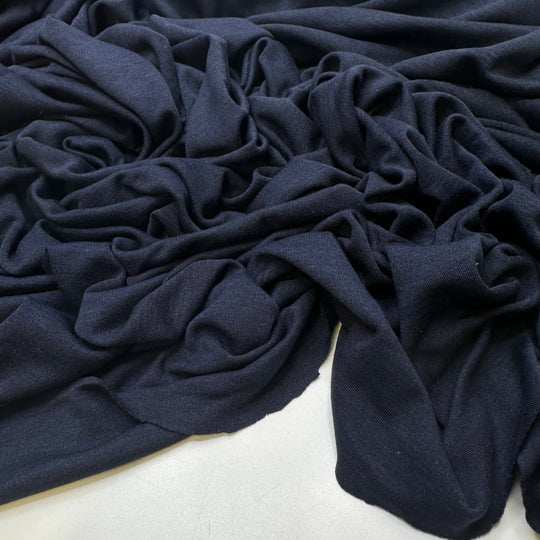Deep Thoughts - Jersey Cotton Blend Knit - Dark Navy - 1.5M Bundle - True Deadstock fabric Fabric by private - Sustainable Textile | FABCYCLE
