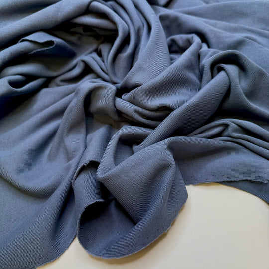 Deep Water Shark - Rib Knit Cotton Blend Knit - Slate Blue Grey - 1M Bundle - True Deadstock fabric Fabric by private - Sustainable Textile | FABCYCLE