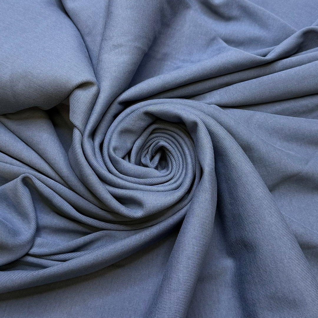 Deep Water Shark - Rib Knit Cotton Blend Knit - Slate Blue Grey - 1M Bundle - True Deadstock fabric Fabric by private - Sustainable Textile | FABCYCLE