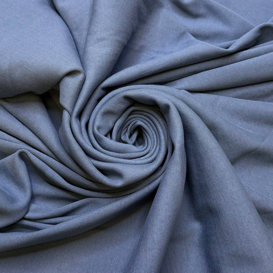 Deep Water Shark - Rib Knit Cotton Blend Knit - Slate Blue Grey - 1M Bundle - True Deadstock fabric Fabric by private - Sustainable Textile | FABCYCLE