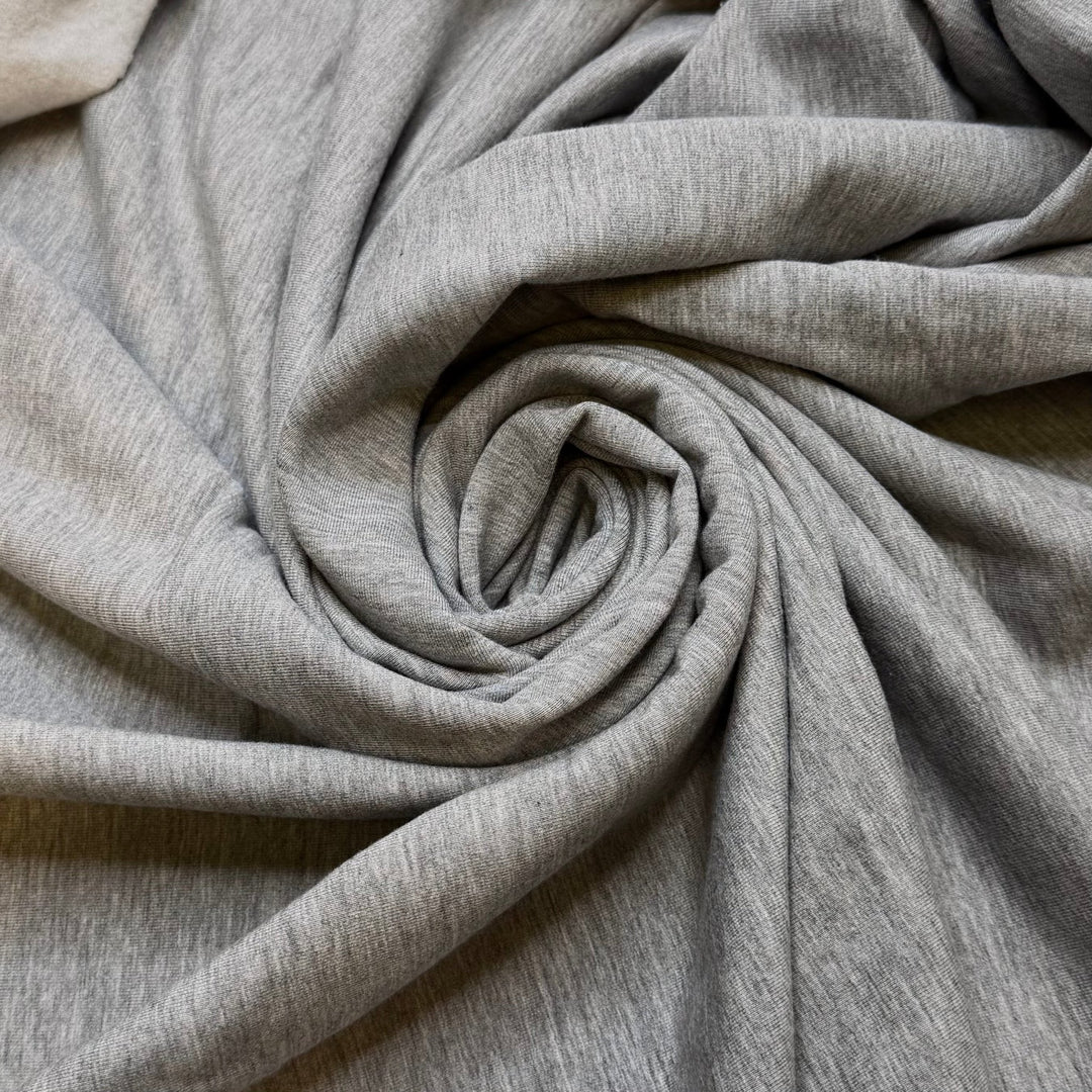 Deforestation Slowed Down - Jersey Fleece Bamboo Blend Knit - Light Grey - 1M Bundle - True Deadstock fabric Fabric by private - Sustainable Textile | FABCYCLE