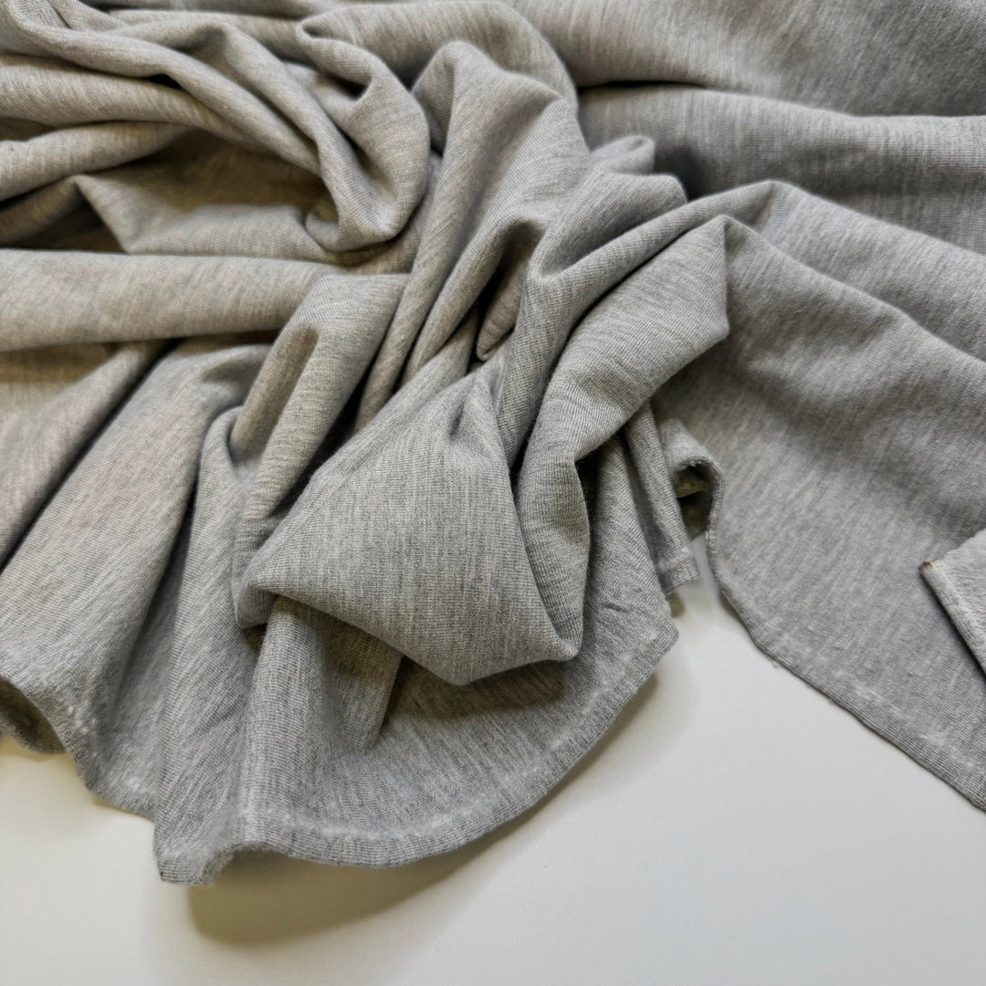 Deforestation Slowed Down - Jersey Fleece Bamboo Blend Knit - Light Grey - 1M Bundle - True Deadstock fabric Fabric by private - Sustainable Textile | FABCYCLE