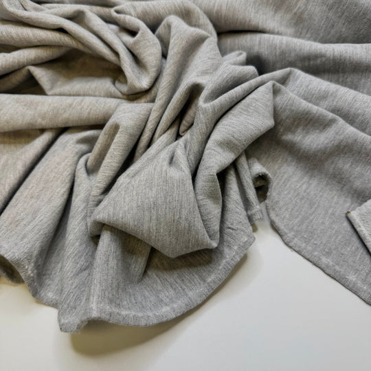 Deforestation Slowed Down - Jersey Fleece Bamboo Blend Knit - Light Grey - 1M Bundle - True Deadstock fabric Fabric by private - Sustainable Textile | FABCYCLE