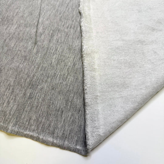 Deforestation Slowed Down - Jersey Fleece Bamboo Blend Knit - Light Grey - 1M Bundle - True Deadstock fabric Fabric by private - Sustainable Textile | FABCYCLE