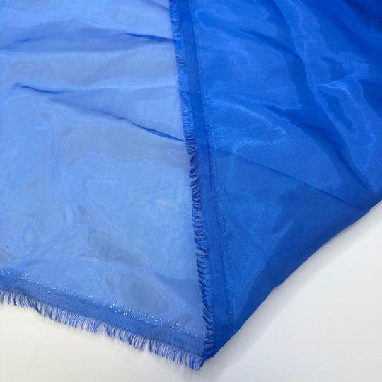Destashing On A Rainy Day - Organza Polyester Blend Woven - Blue - 2.1M Bundle - True Deadstock fabric Fabric by private - Sustainable Textile | FABCYCLE