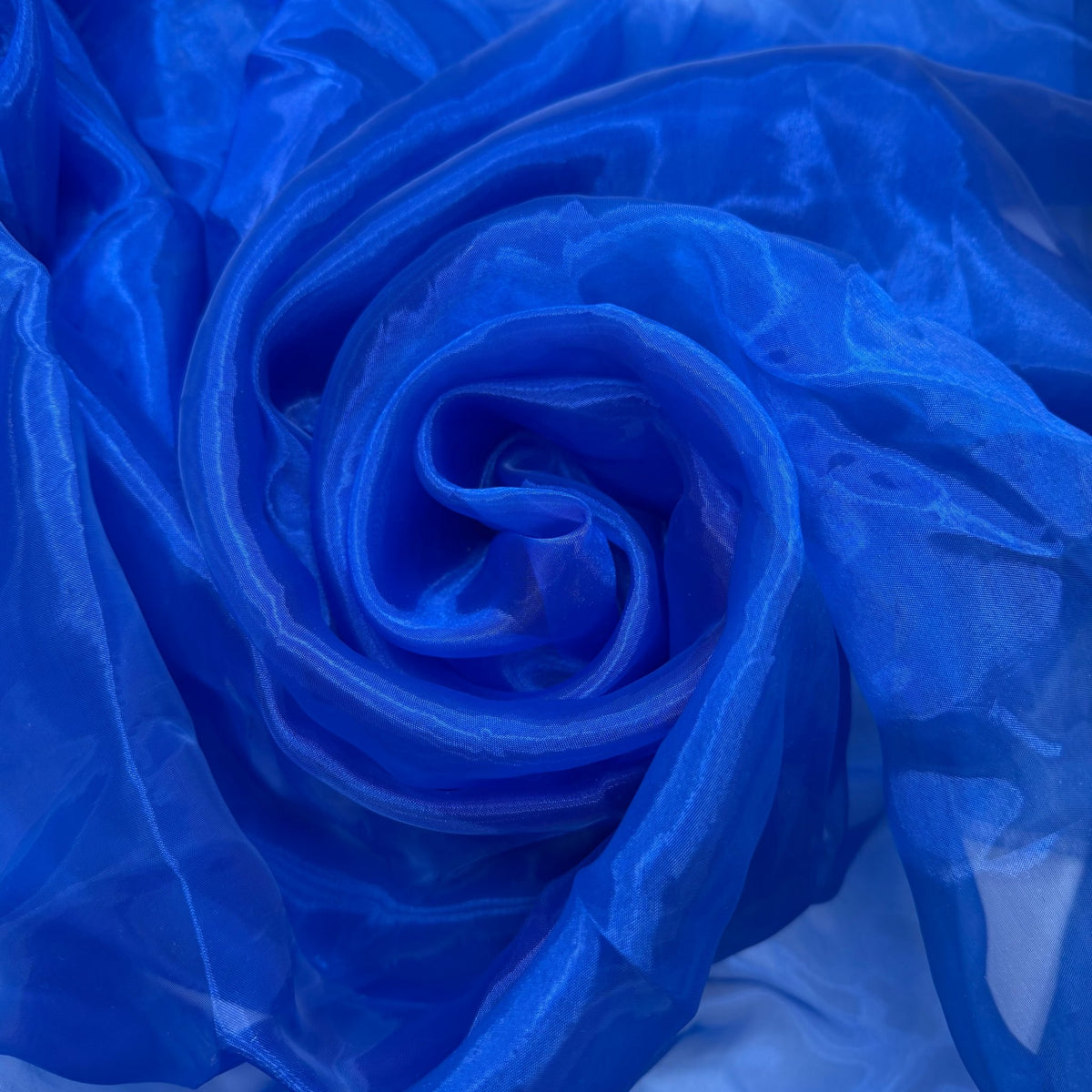 Destashing On A Rainy Day - Organza Polyester Blend Woven - Blue - 2.1M Bundle - True Deadstock fabric Fabric by private - Sustainable Textile | FABCYCLE