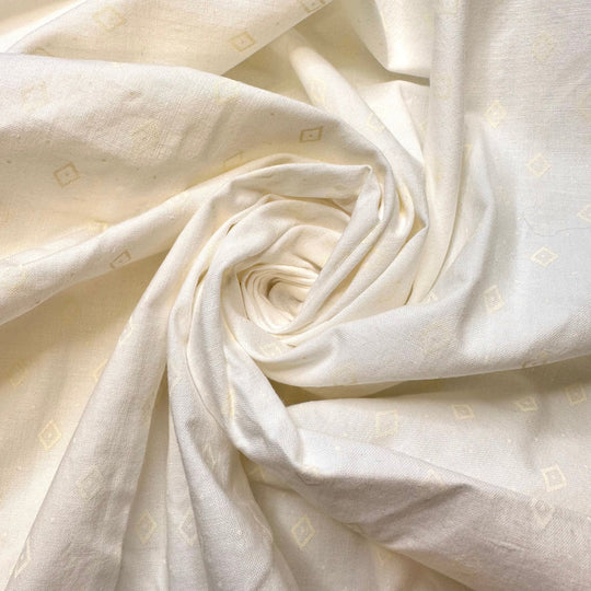Diamonds In The Rough - Cotton Woven - Cream/White Geometric - 1.3M Bundle - True Deadstock fabric Fabric by private - Sustainable Textile | FABCYCLE