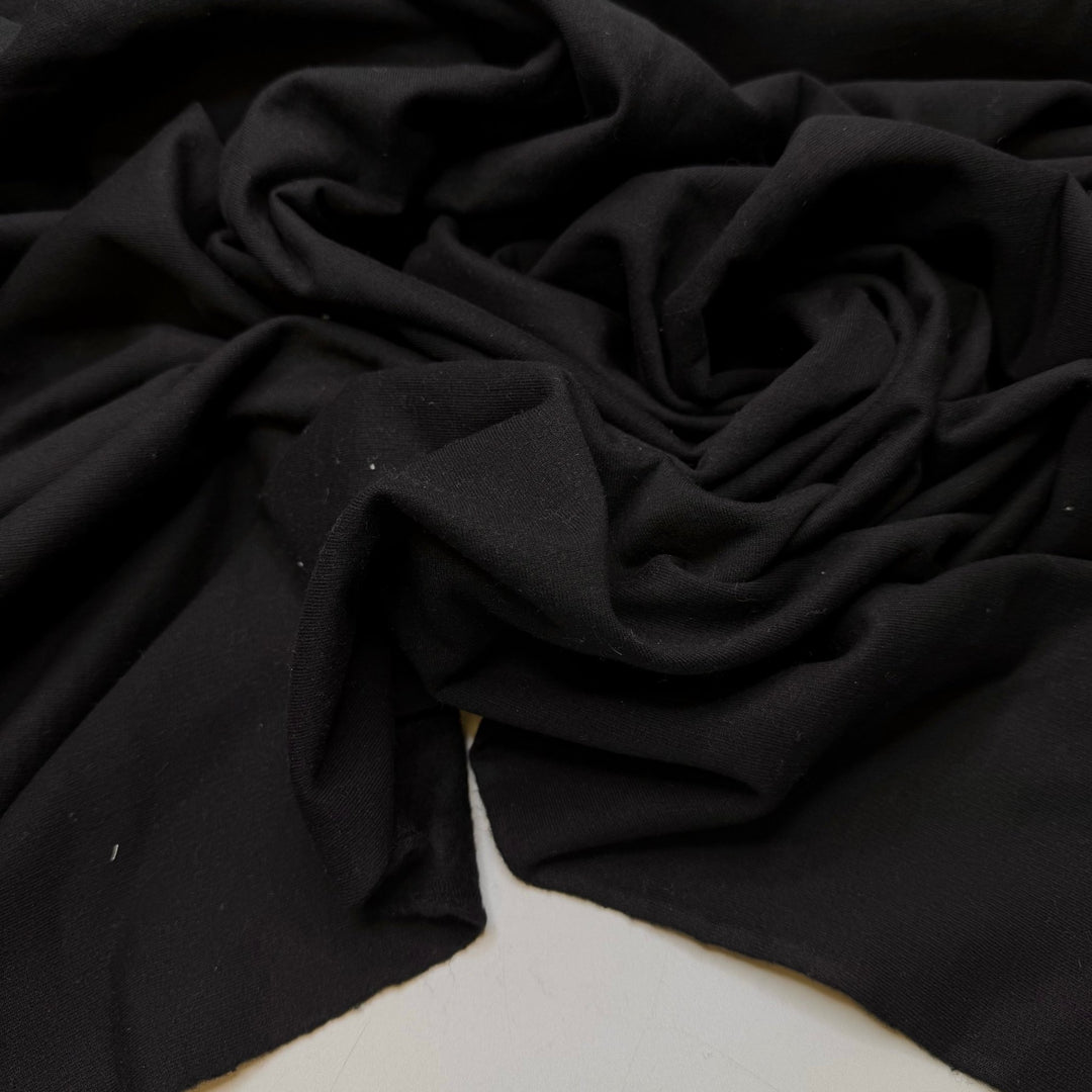 Digging In The Brush - Jersey Fleece Cotton Knit - Black - 1.9M Bundle - True Deadstock fabric Fabric by private - Sustainable Textile | FABCYCLE