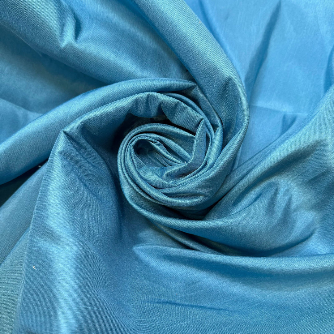 Dinner At My House This Year - Polyester Blend Woven - Light Blue - 1.8M Bundle - True Deadstock fabric Fabric by private - Sustainable Textile | FABCYCLE