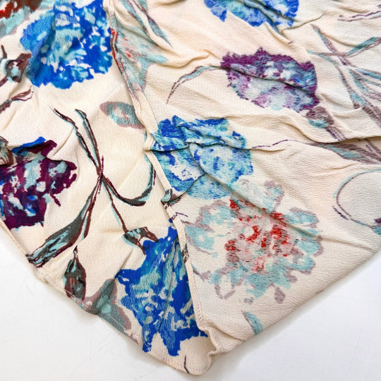 Dinner Reservations - Crepe Cotton Blend Woven - Cream Multi Floral - 2.4M Bundle - True Deadstock fabric Fabric by private - Sustainable Textile | FABCYCLE