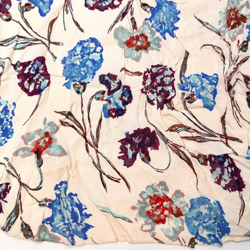 Dinner Reservations - Crepe Cotton Blend Woven - Cream Multi Floral - 2.4M Bundle - True Deadstock fabric Fabric by private - Sustainable Textile | FABCYCLE