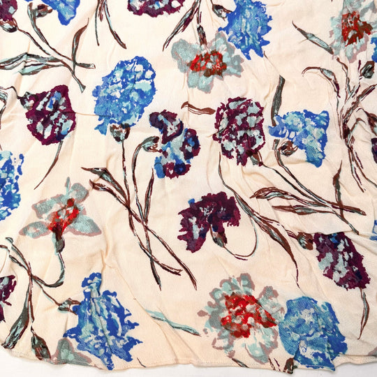 Dinner Reservations - Crepe Cotton Blend Woven - Cream Multi Floral - 2.4M Bundle - True Deadstock fabric Fabric by private - Sustainable Textile | FABCYCLE