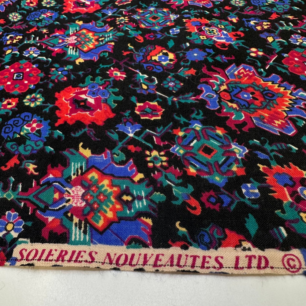 Dis De Los Muertos - Wool Woven - Black Multi Floral - 2.6M Bundle - True Deadstock fabric Fabric by private - Sustainable Textile | FABCYCLE