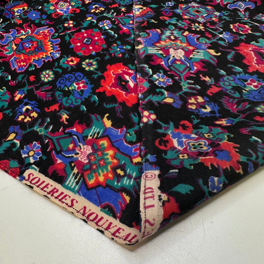 Dis De Los Muertos - Wool Woven - Black Multi Floral - 2.6M Bundle - True Deadstock fabric Fabric by private - Sustainable Textile | FABCYCLE